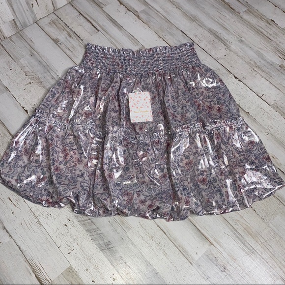 Free People In a Bubble Satin Mini Skirt - Picture 7 of 9